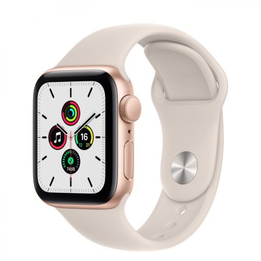 Apple Watch Series SE GPS, 40mm Arany alumíniumtok, Csillagfény sportszíj (MYDN2FD-A)