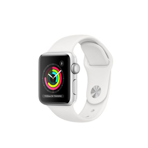 Apple Watch Series 3 GPS, 38mm Ezüst alumínium tok, Fehér sportpánt