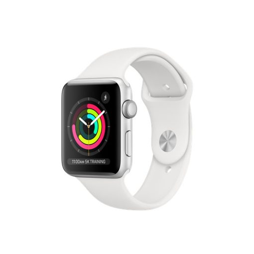 Apple Watch Series 3 GPS, 42mm Ezüst alumínium tok, Fehér sportszíj