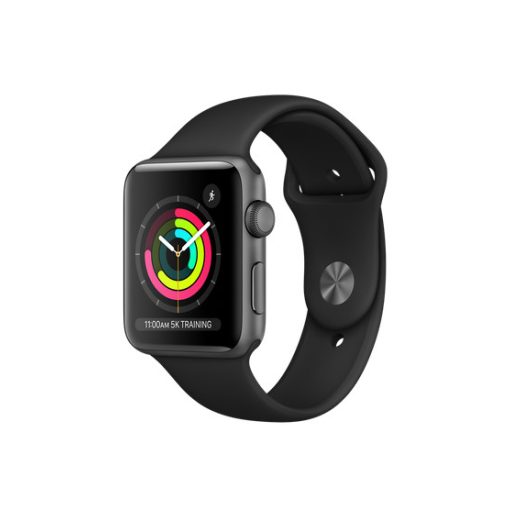 Apple Watch Series 3 GPS, 42mm Asztroszürke alumínium tok, Fekete sportszíj